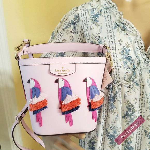 KATE SPADE PIPPA FLOCK PARTY CROSSBODY BUCKET - Picture 10 of 12